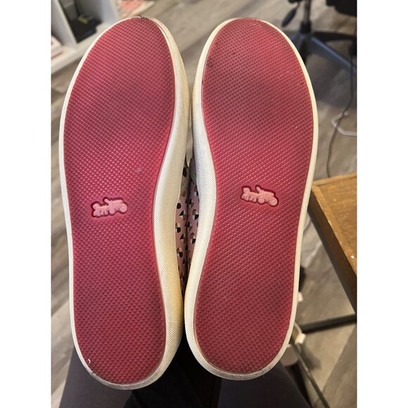 COACH Pink Blush Hearts Slip On sneaker size 9 pre owned Limited Edition - Picture 7 of 9